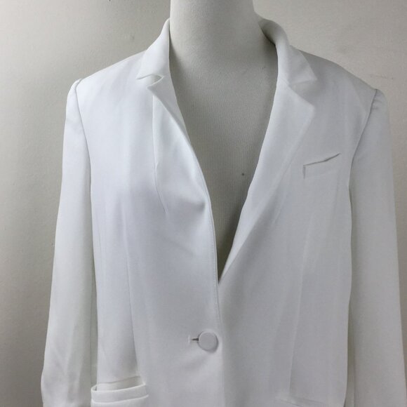 Cinq a Sept White Khloe Ruched-Cuff Blazer 8 - Picture 5 of 14